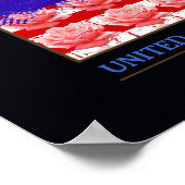 Poster États-Unis d'Amérique avec roses (Coin)