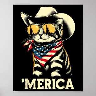Poster États-Unis d'Amérique Chat 4 juillet Hommes Femmes