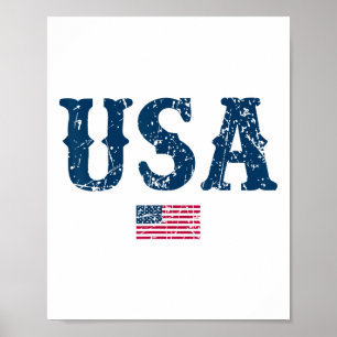 Poster États-Unis d'Amérique Drapeau américain 4 juillet
