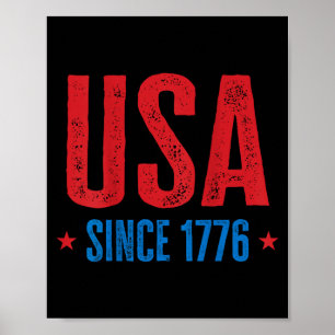 Poster États-Unis depuis 1776 Vintage Fête de l'Indépenda