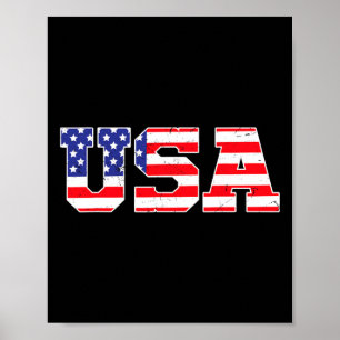 Poster États-Unis - Drapeau Américain Patriotique 4 Juill