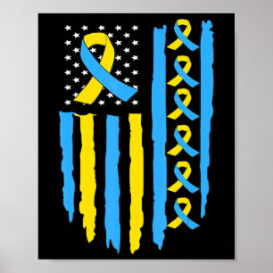 Poster Etats-Unis Drapeau du syndrome Sensibilisation des