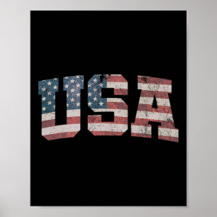 Poster États-Unis Drapeau Patriotique 4 juillet Amérique