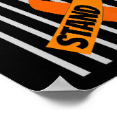 Poster États-Unis Drapeau Rubon Leucémie Sensibilisation  (Coin)