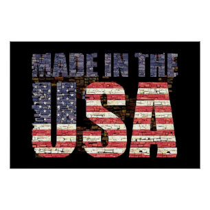 Poster États-Unis en détresse vintage Lettres et drapeau