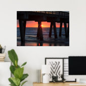 Poster États-Unis, Géorgie, île de Tybee, jetée de Tybee (Bureau à domicile)