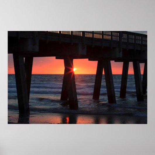 Poster États-Unis, Géorgie, île de Tybee, jetée de Tybee (Devant)