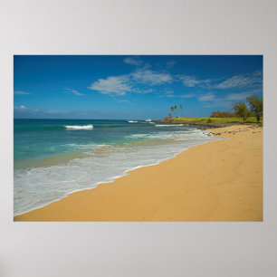 Poster États-Unis, Hawaï, île Molokai, Three Mile Beach
