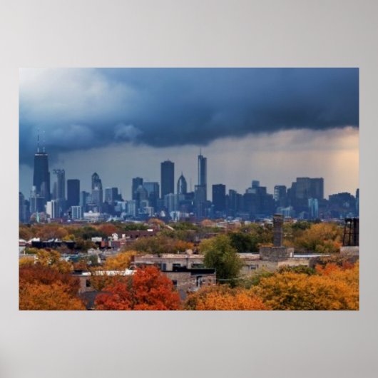 Poster États-Unis, Illinois, Chicago, paysage urbain (Devant)