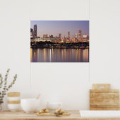Poster États-Unis, Illinois, Chicago skyline à la tombée (Cuisine)
