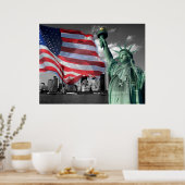 Poster États-Unis : Lady Liberty, American Flag, (Cuisine)
