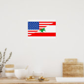 Poster etats-unis lebanon demi drapeau états-unis (Cuisine)