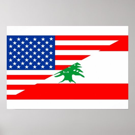 Poster etats-unis lebanon demi drapeau états-unis (Devant)