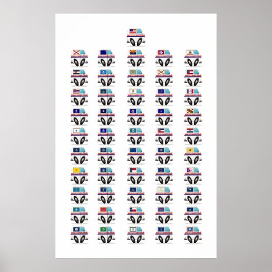 Poster États-Unis Mail Trucks (Devant)