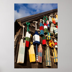 Poster États-Unis, Massachusetts, Gloucester, Bouées de h