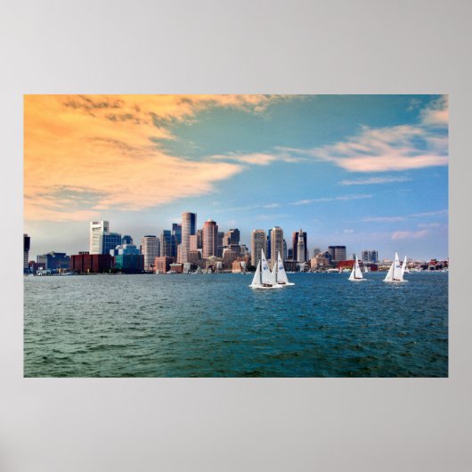Poster États-Unis, Massachusetts. Skyline du front de mer (Devant)