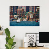 Poster États-Unis, Massachusetts. Skyline du front de mer (Bureau à domicile)