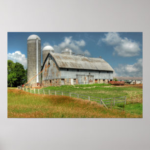 Poster États-Unis, Minnesota grange et silo