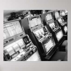 Poster États-Unis, Nevada, Las Vegas: machines à sous de