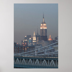Poster États-Unis, New York City, Vue du pont de Manhatta