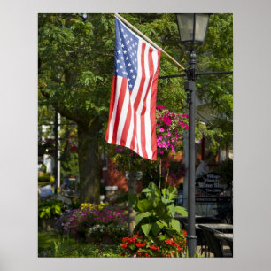 Poster États-Unis, New York, Lewiston. Drapeau américain