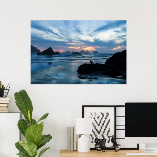 Poster États-Unis, Oregon, Bandon Beach. Seagull on rock (Bureau à domicile)