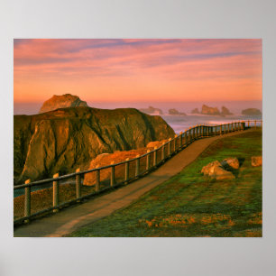 Poster États-Unis, Oregon, Bandon. Roches vues depuis le