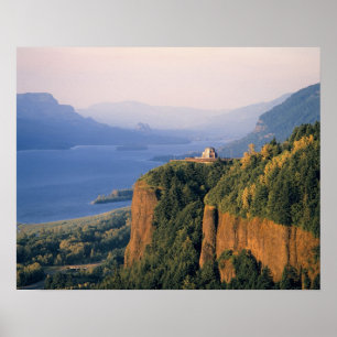 Poster États-Unis, Oregon, fleuve Columbia. Coucher de so