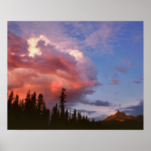 Poster États-Unis, Oregon, Umpqua National Forest. Orage