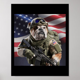 Poster États-Unis Patriot Bull Dog En Commando