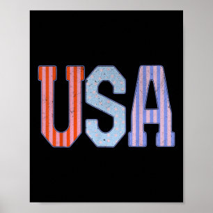 Poster États-Unis Patriotique 4 Juillet Amérique Fête De