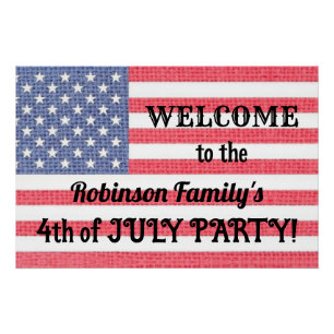 Poster États-Unis Patriotique américain Drapeau Burlap Ca
