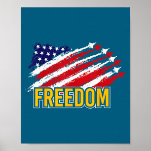 Poster États-Unis patriotique - drapeau américain liberté