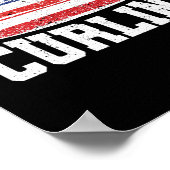 Poster États-Unis Rouge Blanc Bleu Américain Drapeau Curl (Coin)