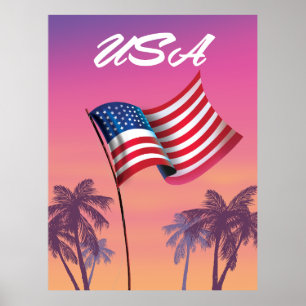 Poster États-Unis Stars and stripes