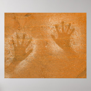 Poster États-Unis, Utah, Empreintes de main pictographiqu