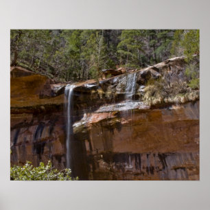 Poster États-Unis, Utah, Zion National Park, chutes d'eau