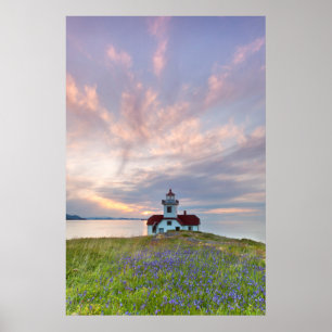 Poster États-Unis, Washington, îles San Juan. Coucher de