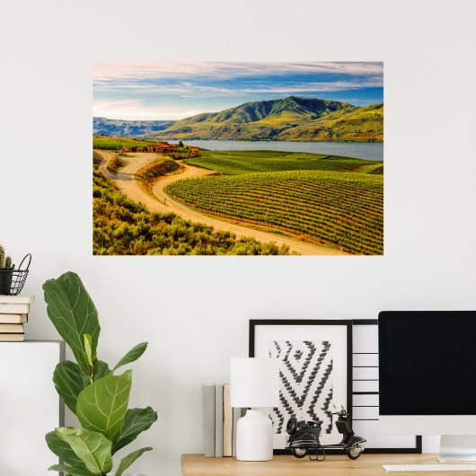 Poster États-Unis, Washington, Lac Chelan. Les vignobles (Bureau à domicile)