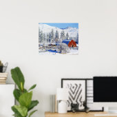 Poster États-Unis, Washington, Methow Valley, Granges dan (Bureau à domicile)