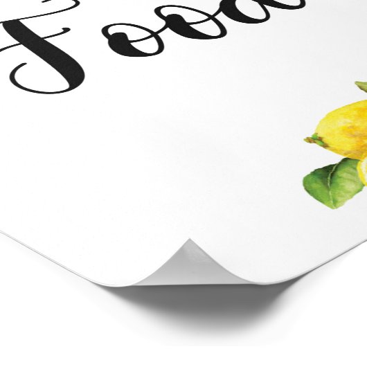 Poster Été Citrus Citrons Baby shower des signes alimenta (Coin)