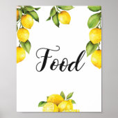 Poster Été Citrus Citrons Baby shower des signes alimenta (Devant)