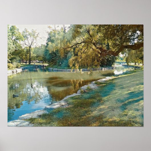 Poster Été dans le parc stylisé (Devant)