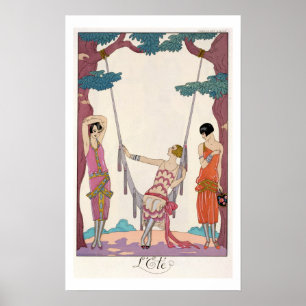 Poster Été, "de tonne de fève de la gazette du", 1925