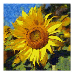 Poster Été De Tournesols Style Artistique