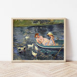 Poster Été deux | Mary Cassatt<br><div class="desc">Summertime 2 (1894) de l'impressionniste américaine Mary Cassatt. L'oeuvre originale est une peinture à l'huile sur toile représentant le portrait d'une femme sur un bateau entouré de canards. Utilisez les outils de conception pour ajouter du texte personnalisé ou personnaliser l'image.</div>