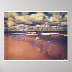 Poster Été du lac Michigan