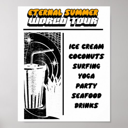 Poster Été Éternel - Glaces Coco Surf Yoga ( (Devant)