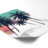 Poster Été Éternel Vaporwave Tropical Coucher de Soleil P (Coin)