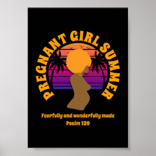 Poster ÉTÉ FILLE ENCEINTE Texte chrétien personnalisé